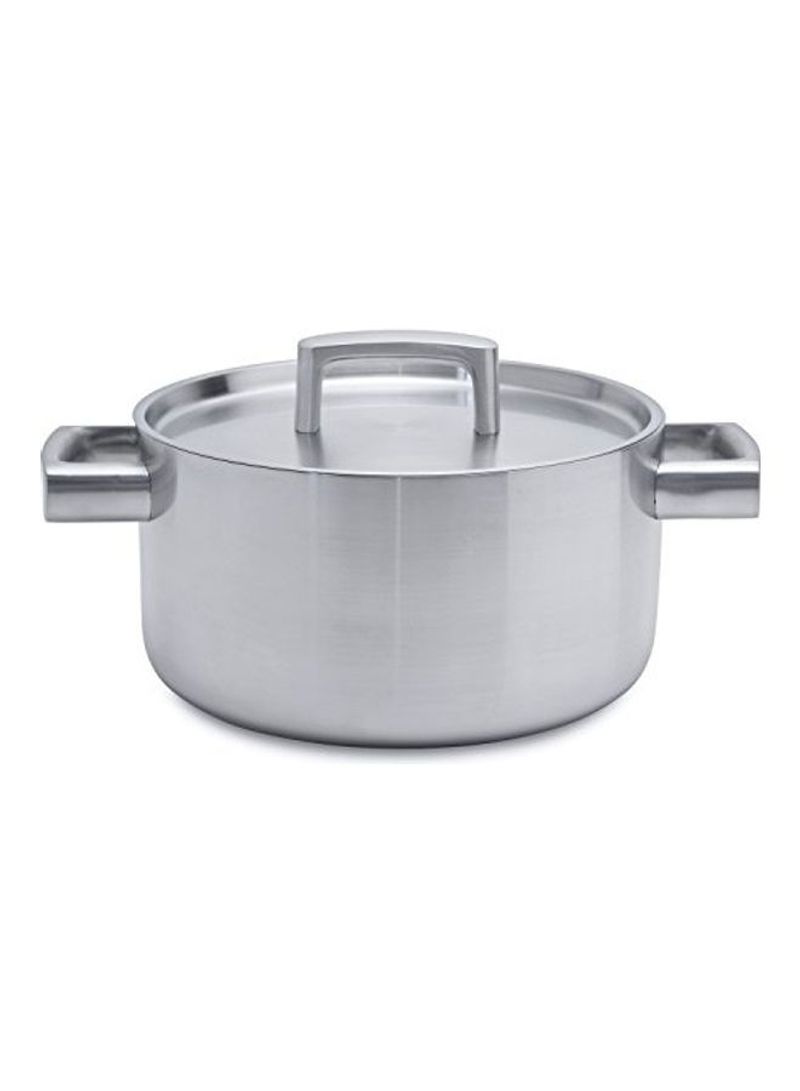 Cooking Pan With Lid Silver 31.5x24x14cm
