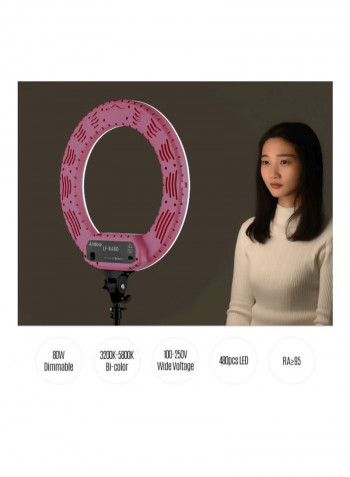 Bi-Colour LED Photography Ring Light 53.3x3x45.3centimeter White/Black