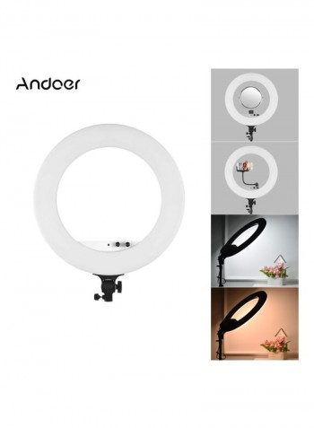 Bi-Colour LED Photography Ring Light 53.3x3x45.3centimeter White/Black