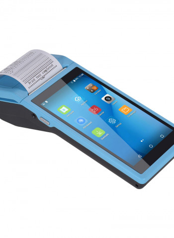 All in One Handheld PDA Printer Smart POS Terminal Wireless Intelligent Payment Portable Printers 21.5 x 8.6 x 5.3سم أزرق