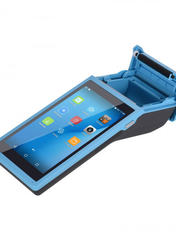 All in One Handheld PDA Printer Smart POS Terminal Wireless Intelligent Payment Portable Printers 21.5 x 8.6 x 5.3سم أزرق