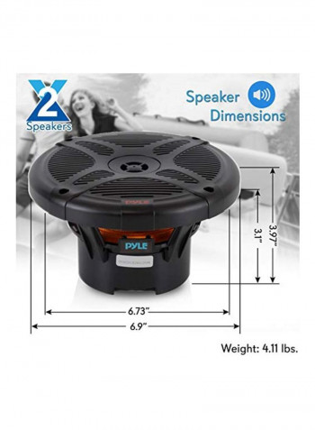 Bluetooth Dual Marine Speaker Black
