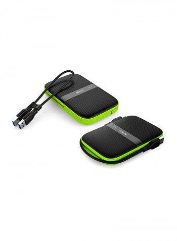 Rugged Armor USB Type-C External Hard Drive 5TB Black/Green