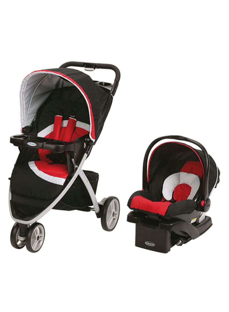 Spice Pace Stroller With Car Seat - Black/Red/White