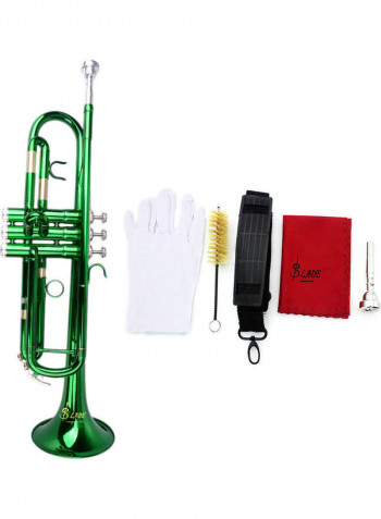 Trumpet Brass Exquisite with Cleaning Brush and Gloves