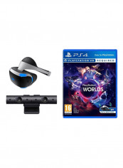 PlayStation VR Headset With Camera And VR Worlds Game - PlayStation 4 (PS4)
