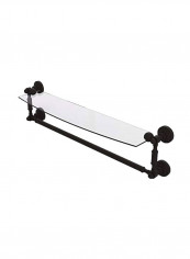 Glass Shelf With Towel Bar Clear/Black 24inch reviews Glass Shelf With Towel Bar Clear/Black 24inch