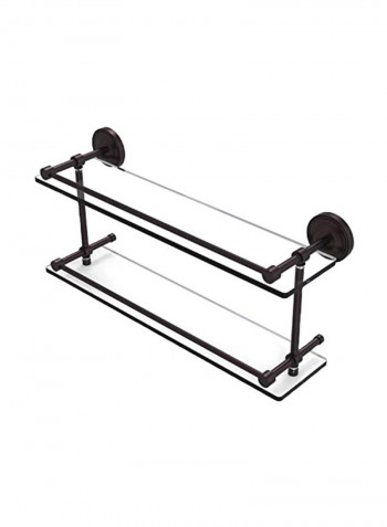 Prestige Regal Double Gallery Rail With Glass Shelf Brown/Clear 22inch