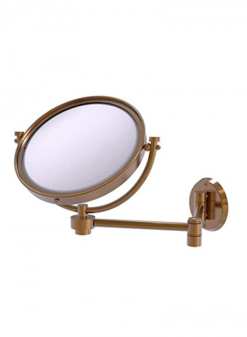 Wall Mounted Extending 2X Magnification Make-Up Mirror Gold/Clear 8inch
