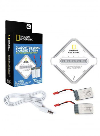 Quadcopter Charging Station With Two Batteries And USB Cable 6inch
