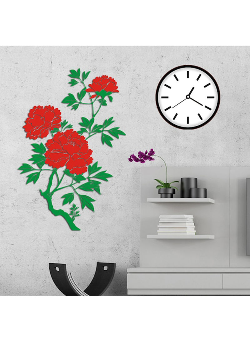 Sweet Colored Flowers Design Wall Sticker Red/Green 60x90cm