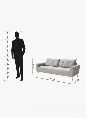 Turin Triple Seater Sofa Grey