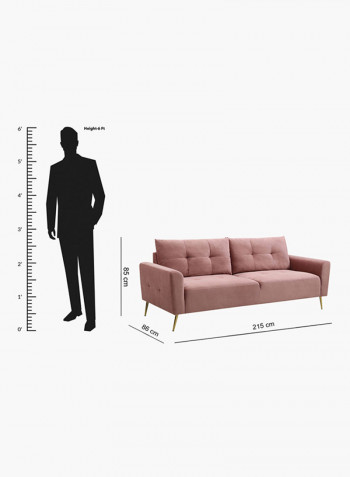 Turin Triple Seater Sofa Blush Pink