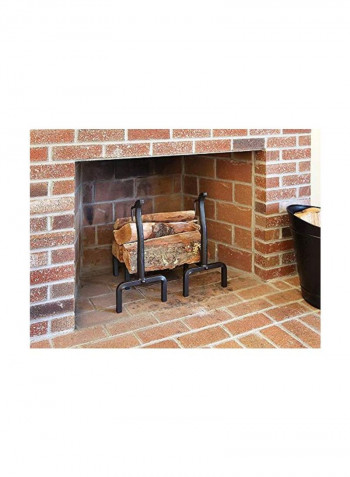 2-Piece Deer Wrought Iron Fireplace Andiron Set Black