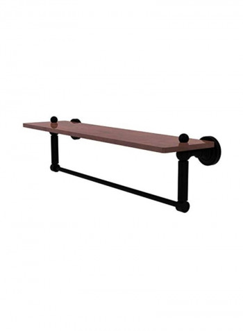 Dottingham Collection Integrated Towel Bar Wood Shelf Brown/Black 22inch