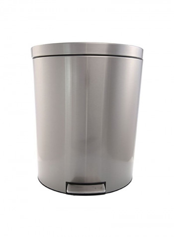 Matt Steel Pedal Bin Silver 45L