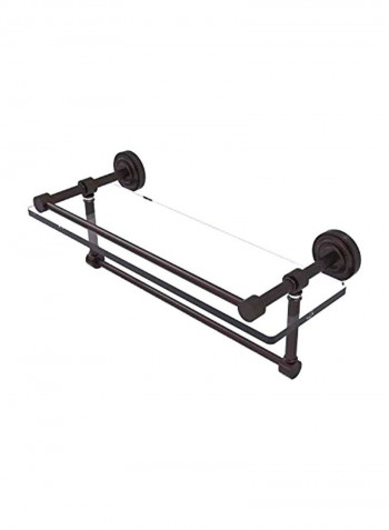Brass Towel Bar With Glass Shelf Antique Bronze/Clear 16inch