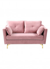2 Seater Fabric Sofa Pink/Gold