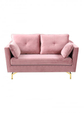 2 Seater Fabric Sofa Pink/Gold
