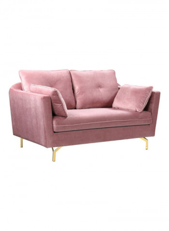 2 Seater Fabric Sofa Pink/Gold