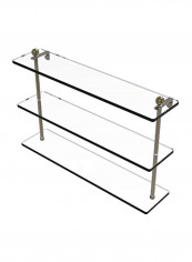 Triple Tiered Glass Shelf Clear/Silver 22inch