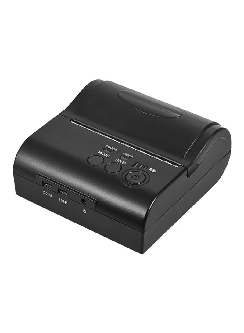 Mini Wi-Fi Thermal Receipt Printer With Rechargeable Battery 10.2 x 10.2 x 4.5centimeter Black