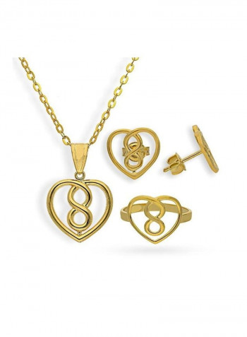 4-Piece Infinity Heart Pendant Set