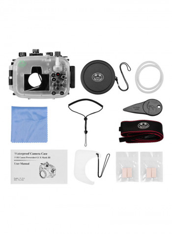 Waterproof Protective Housing Camera Case For Canon Powershot G1X Mark Ⅲ Black