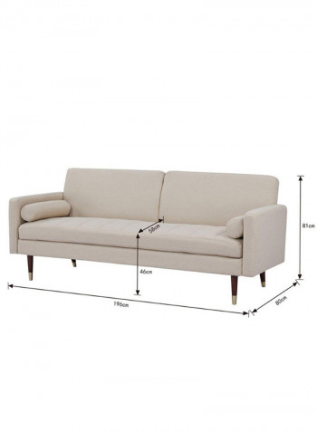 Jolene Fabric Sofabed Beige 196x80x81cm