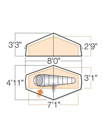 خيمة رحلات زينيث تتسع لـ3 أشخاص 50x20x40سم