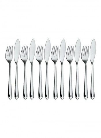 12-Piece Stainless Steel Cutlary Set Silver