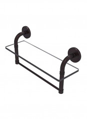 Remi Collection Glass Shelf Towel Bar Clear/Brown 16inch