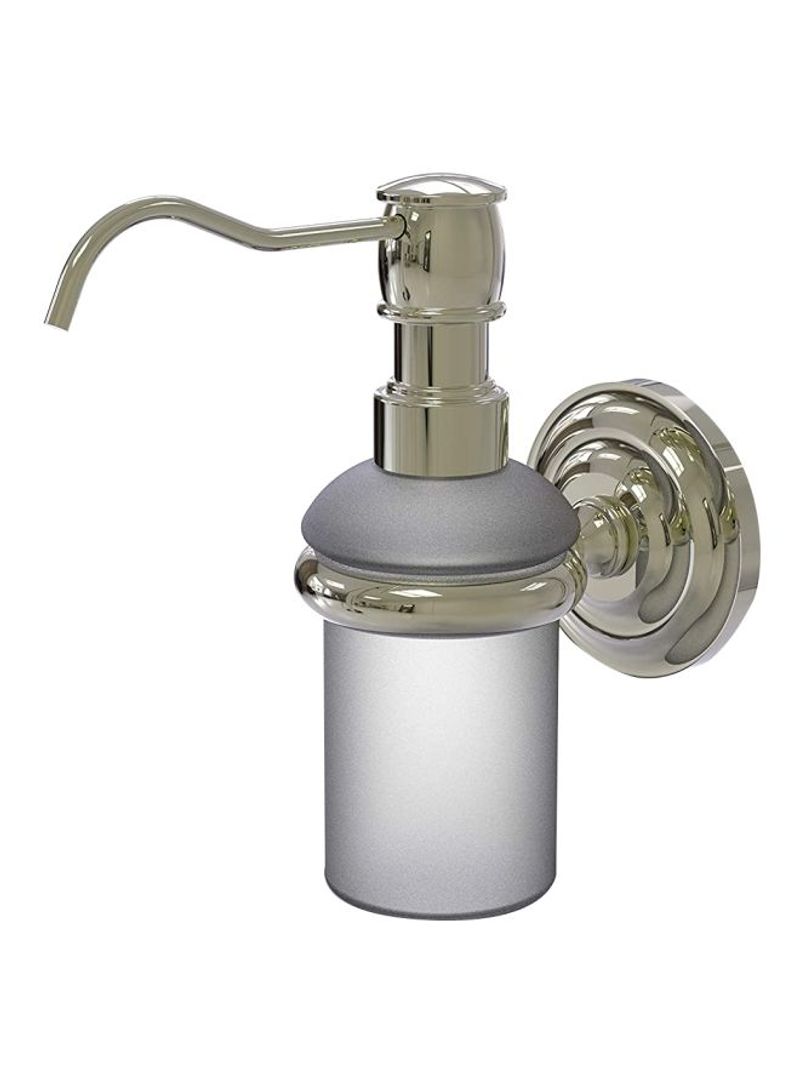 Prestige Que New Collection Wall Mounted Soap Dispenser Polished Nickel/Clear 3x7x3inch
