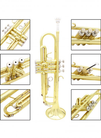 Trumpet Brass Exquisite with Cleaning Brush and Gloves