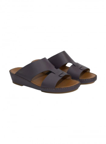 Leather Arabic Sandals Purple/Brown