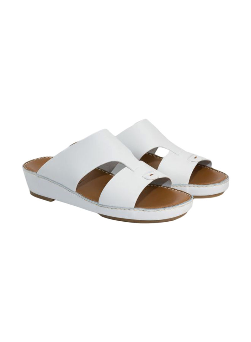 Leather Arabic Sandals White/Brown
