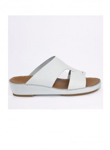 Leather Arabic Sandals White/Brown