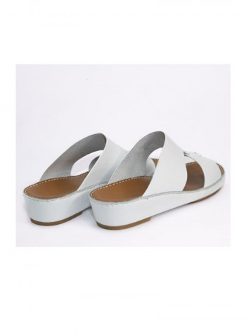 Leather Arabic Sandals White/Brown