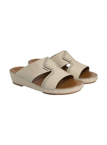 Leather Arabic Sandals Beige/Brown