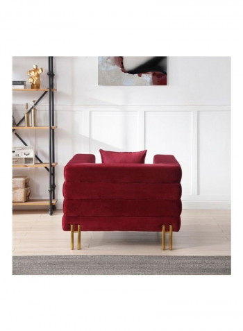 Judith Single Seater Velvet Sofa Red/Gold 101x97x75cm
