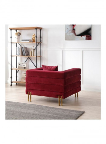 Judith Single Seater Velvet Sofa Red/Gold 101x97x75cm
