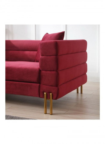 Judith Single Seater Velvet Sofa Red/Gold 101x97x75cm