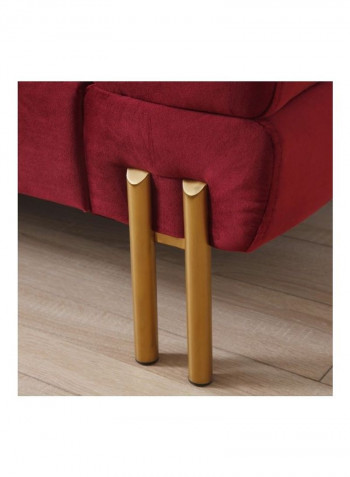 Judith Single Seater Velvet Sofa Red/Gold 101x97x75cm