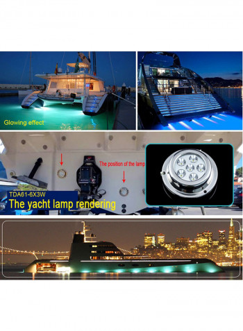 Waterproof Marine LED Light Silver 14x6x21centimeter