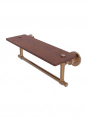 Washington Square Collection Wooden Shelf Brown/Brushed Bronze 16inch