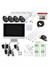 4 Channel HD Motion Detection Wi-Fi Security Camera White