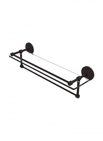 Gallery Towel Bar Glass Shelf Clear/Black 22inch