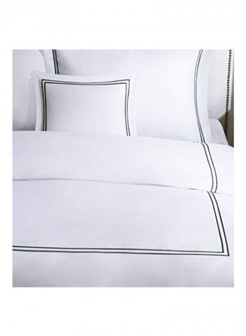 4-Piece Duvet Cover Set White/Black Full/Queen