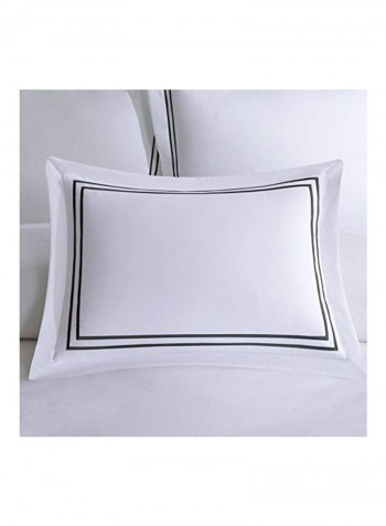 4-Piece Duvet Cover Set White/Black Full/Queen