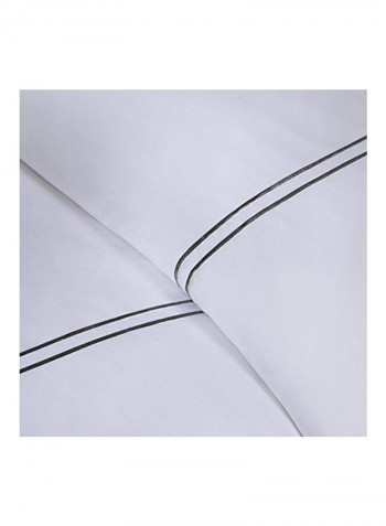 4-Piece Duvet Cover Set White/Black Full/Queen